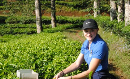Westpac Future Leaders Scholar Jessica Harper Jessica Harper sitting amidst green-coloured crops